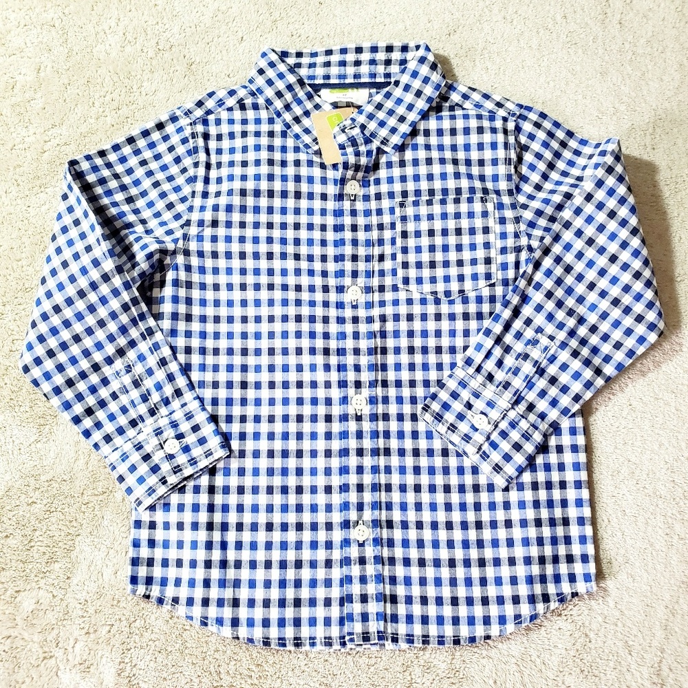 Crazy 8 Boys Plaid Button Down Long Sleeve Shirt